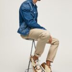 גברים 4N8XB1179 Pepe Jeans טַבָּק נעלי ספורט משולבות בריט