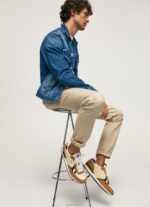 גברים 4N8XB1179 Pepe Jeans טַבָּק נעלי ספורט משולבות בריט