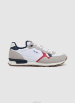 ⁦גברים 4N8XB1182 Pepe Jeans לבן נעלי ספורט משולבות בריט⁩ – תמונה ⁦2⁩