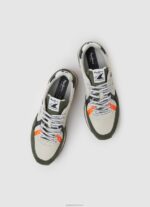 ⁦גברים 4N8XB1185 Pepe Jeans ירוק חאקי נעלי ספורט משולבות בריט⁩ – תמונה ⁦2⁩