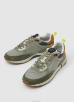 ⁦גברים 4N8XB1188 Pepe Jeans ירוק חאקי נעלי ספורט משולבות london pro⁩ – תמונה ⁦3⁩
