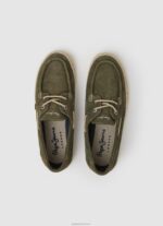 ⁦גברים 4N8XB1192 Pepe Jeans ירוק חאקי נעלי ספורט סירה זמש⁩ – תמונה ⁦3⁩