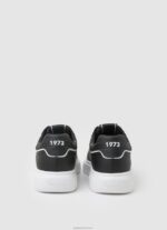 ⁦גברים 4N8XB1198 Pepe Jeans שָׁחוֹר נעלי ספורט מעור חלק של eaton⁩ – תמונה ⁦4⁩
