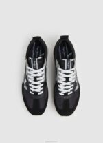 ⁦גברים 4N8XB1199 Pepe Jeans שָׁחוֹר נעלי ספורט משולבות לאומנה⁩ – תמונה ⁦3⁩