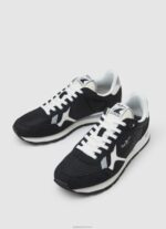 ⁦גברים 4N8XB1200 Pepe Jeans שָׁחוֹר נעלי ספורט משולבות בריט⁩ – תמונה ⁦3⁩