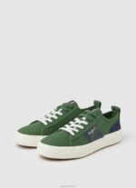 ⁦גברים 4N8XB1205 Pepe Jeans זית צבאי נעלי ספורט מגופרות בדגל אלן⁩ – תמונה ⁦3⁩