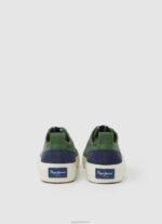 ⁦גברים 4N8XB1205 Pepe Jeans זית צבאי נעלי ספורט מגופרות בדגל אלן⁩ – תמונה ⁦4⁩