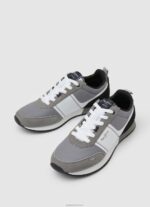 ⁦גברים 4N8XB1210 Pepe Jeans אפור נעלי ספורט משולבות להעברת סיור⁩ – תמונה ⁦3⁩
