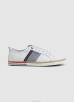 גברים 4N8XB1216 Pepe Jeans לבן נעלי ספורט קנבס בלוכר