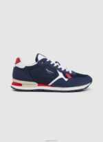 גברים 4N8XB1218 Pepe Jeans חיל הים נעלי ספורט משולבות בריט