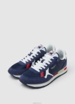 ⁦גברים 4N8XB1218 Pepe Jeans חיל הים נעלי ספורט משולבות בריט⁩ – תמונה ⁦3⁩