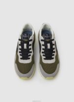 ⁦גברים 4N8XB1223 Pepe Jeans ירוק חאקי נעלי ספורט משולבות london one⁩ – תמונה ⁦2⁩