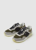 ⁦גברים 4N8XB1223 Pepe Jeans ירוק חאקי נעלי ספורט משולבות london one⁩ – תמונה ⁦3⁩