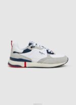 גברים 4N8XB1229 Pepe Jeans לבן מפעל נעלי ספורט משולבות london pro