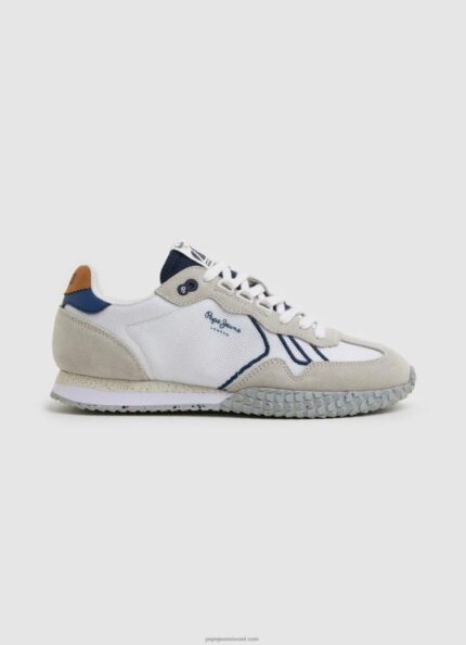 גברים 4N8XB1231 Pepe Jeans לבן נעלי ספורט רטרו משולבות