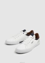 ⁦גברים 4N8XB1238 Pepe Jeans לבן נעלי ספורט משולבות Kenton Court⁩ – תמונה ⁦2⁩