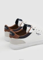 ⁦גברים 4N8XB1238 Pepe Jeans לבן נעלי ספורט משולבות Kenton Court⁩ – תמונה ⁦5⁩