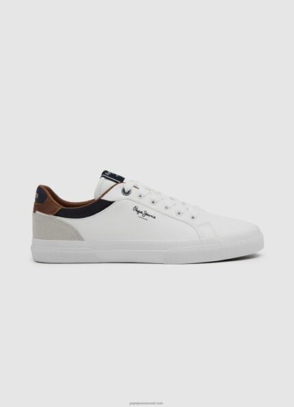 גברים 4N8XB1238 Pepe Jeans לבן נעלי ספורט משולבות Kenton Court