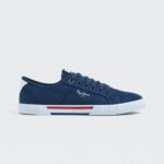 גברים 4N8XB1239 Pepe Jeans חיל הים נעלי ספורט בסיסיות של בריידי