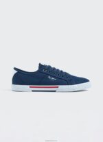 גברים 4N8XB1239 Pepe Jeans חיל הים נעלי ספורט בסיסיות של בריידי
