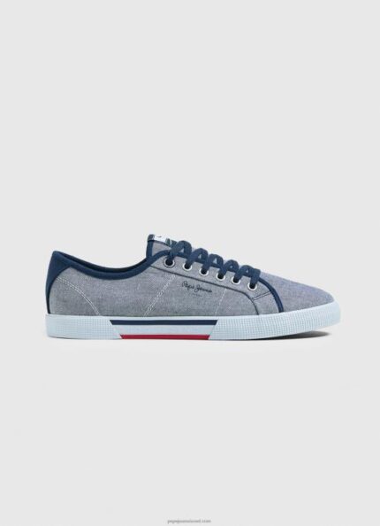 גברים 4N8XB1240 Pepe Jeans chambray נעלי ספורט בסיסיות של chambray