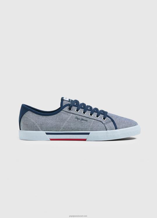 d792d791d7a8d799d79d_4n8xb1240_pepe_jeans_chambray_d7a0d7a2d79cd799_d7a1d7a4d795d7a8d798_d791d7a1d799d7a1d799d795d7aa_d7a9d79c_chambra.jpg גברים 4N8XB1240 Pepe Jeans chambray נעלי ספורט בסיסיות של chambray – תמונה 1