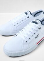 ⁦גברים 4N8XB1242 Pepe Jeans לבן נעלי ספורט בסיסיות של בריידי⁩ – תמונה ⁦5⁩