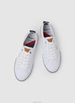 ⁦גברים 4N8XB1244 Pepe Jeans לבן נעלי ספורט בסיסיות חכמות של Kenton⁩ – תמונה ⁦2⁩