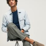 גברים 4N8XB1247 Pepe Jeans אבן שחורה נעלי ספורט מעור קליק תיירותי