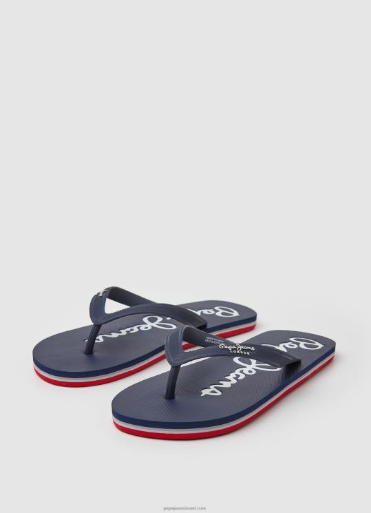 ⁦גברים 4N8XB1258 Pepe Jeans חיל הים bay beach כפכפי חוף בסיסיים⁩ – תמונה ⁦3⁩