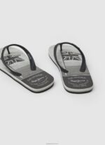 ⁦גברים 4N8XB1262 Pepe Jeans שָׁחוֹר כפכפי חוף לווייתן⁩ – תמונה ⁦4⁩