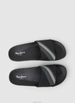 ⁦גברים 4N8XB1263 Pepe Jeans שָׁחוֹר כפכפי חוף בטקסטורת המחוון⁩ – תמונה ⁦2⁩
