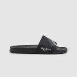 גברים 4N8XB1263 Pepe Jeans שָׁחוֹר כפכפי חוף בטקסטורת המחוון