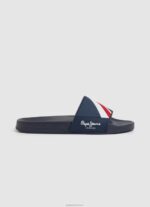 גברים 4N8XB1264 Pepe Jeans חיל הים כפכפי חוף בטקסטורת המחוון
