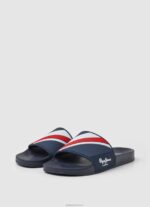 ⁦גברים 4N8XB1264 Pepe Jeans חיל הים כפכפי חוף בטקסטורת המחוון⁩ – תמונה ⁦3⁩
