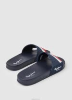 ⁦גברים 4N8XB1264 Pepe Jeans חיל הים כפכפי חוף בטקסטורת המחוון⁩ – תמונה ⁦4⁩