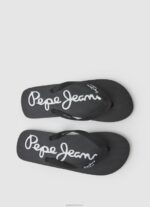 ⁦גברים 4N8XB1265 Pepe Jeans שָׁחוֹר bay beach כפכפי חוף בסיסיים⁩ – תמונה ⁦2⁩