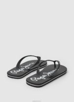 ⁦גברים 4N8XB1265 Pepe Jeans שָׁחוֹר bay beach כפכפי חוף בסיסיים⁩ – תמונה ⁦4⁩