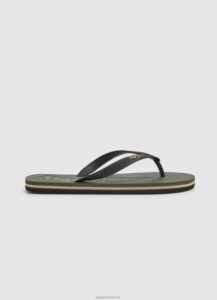 גברים 4N8XB1268 Pepe Jeans צָבָא לוגו bay beach כפכפי חוף