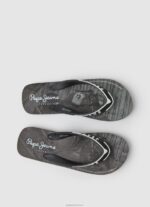⁦גברים 4N8XB1269 Pepe Jeans שָׁחוֹר כפכפי חוף אופנוע בריכה⁩ – תמונה ⁦2⁩