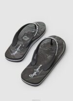 ⁦גברים 4N8XB1269 Pepe Jeans שָׁחוֹר כפכפי חוף אופנוע בריכה⁩ – תמונה ⁦4⁩