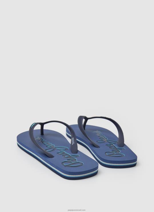 ⁦גברים 4N8XB1277 Pepe Jeans ג'ינס כהה לוגו bay beach כפכפי חוף⁩ – תמונה ⁦4⁩