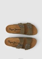 ⁦גברים 4N8XB1278 Pepe Jeans ירוק חאקי סנדלי זמש ביו⁩ – תמונה ⁦2⁩