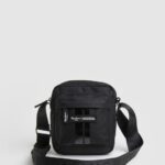 גברים 4N8XB1292 Pepe Jeans שָׁחוֹר תיק crossbody מבד לוגו מובלט
