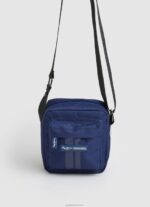 ⁦גברים 4N8XB1292 Pepe Jeans שָׁחוֹר תיק crossbody מבד לוגו מובלט⁩ – תמונה ⁦4⁩