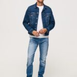 גברים 4N8XB795 Pepe Jeans דֵנִים מכנסי ג'ינס בגזרה בגזרה בינונית של מנוף