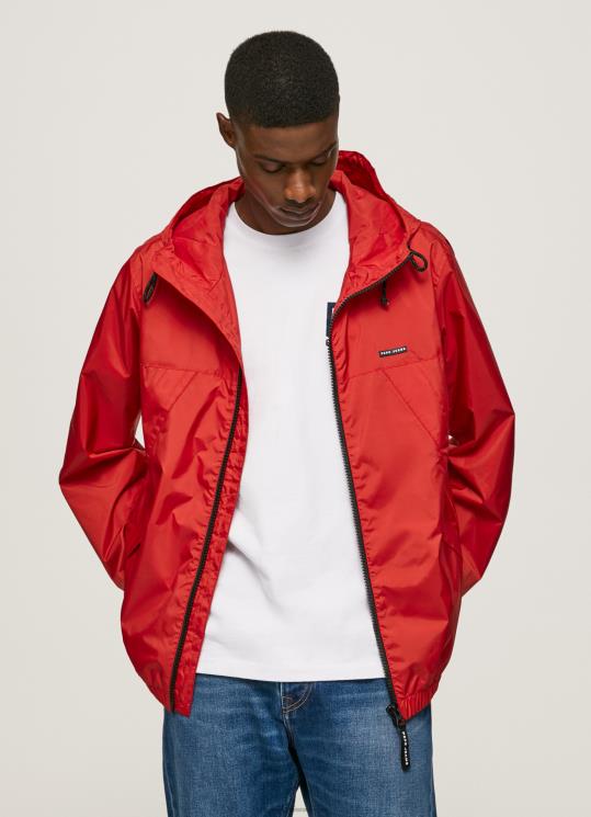 d792d791d7a8d799d79d_4n8xb824_pepe_jeans_d7a1d798d795d793d799d795_d790d793d795d79d_d79ed7a2d799d79c_d7a8d795d797_d7a2d79d_d7a7d7.jpg גברים 4N8XB824 Pepe Jeans סטודיו אדום מעיל רוח עם קפוצ'ון – תמונה 1