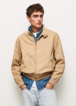 ⁦גברים 4N8XB830 Pepe Jeans גָמָל מעיל הרינגטון מכותנה⁩ – תמונה ⁦2⁩
