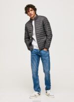⁦גברים 4N8XB839 Pepe Jeans שטוף שחור מעיל פוך מרופד⁩ – תמונה ⁦2⁩
