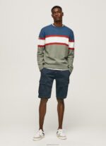 ⁦גברים 4N8XB849 Pepe Jeans יְצִיקָה ג'רסי כותנה בהדפס פסים⁩ – תמונה ⁦2⁩